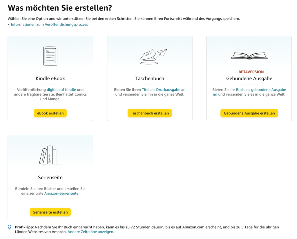 amazon kdp buch erstellen