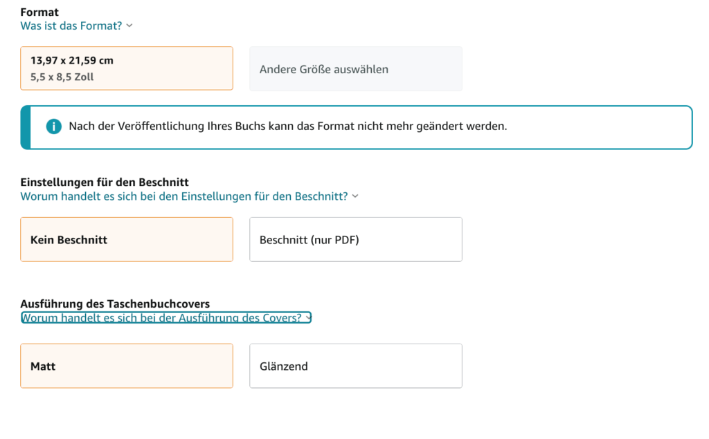 amazon kdp format veröffentlichen