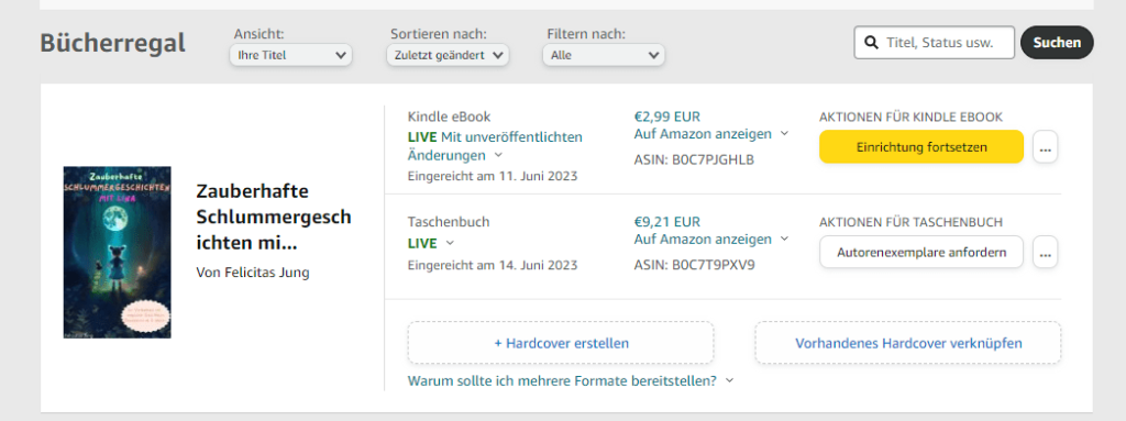 bücherregal amazon kdp